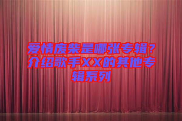 愛(ài)情廢柴是哪張專輯？介紹歌手XX的其他專輯系列