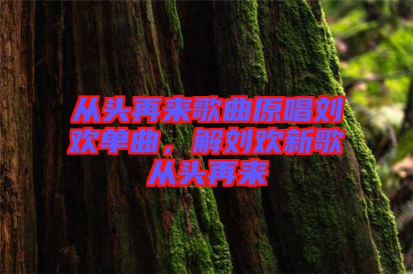 從頭再來(lái)歌曲原唱?jiǎng)g單曲，解劉歡新歌從頭再來(lái)