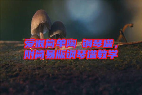 愛很簡單陶喆鋼琴譜，附簡易版鋼琴譜教學(xué)