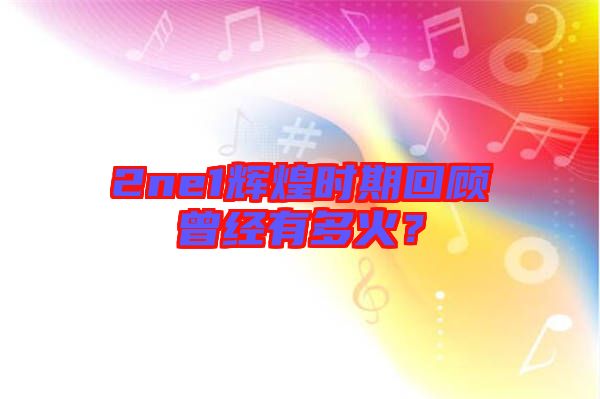 2ne1輝煌時期回顧曾經(jīng)有多火？