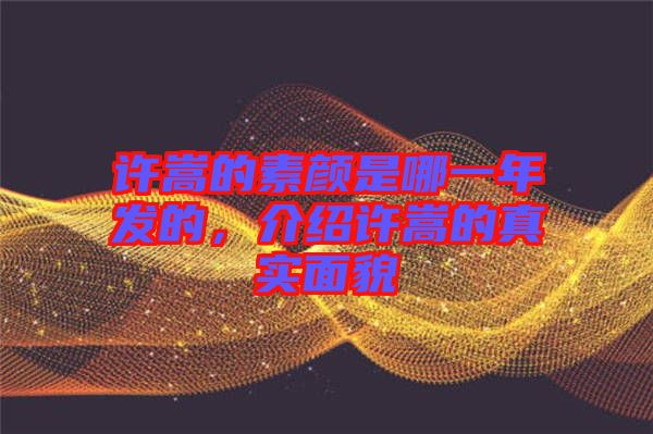 許嵩的素顏是哪一年發(fā)的，介紹許嵩的真實面貌