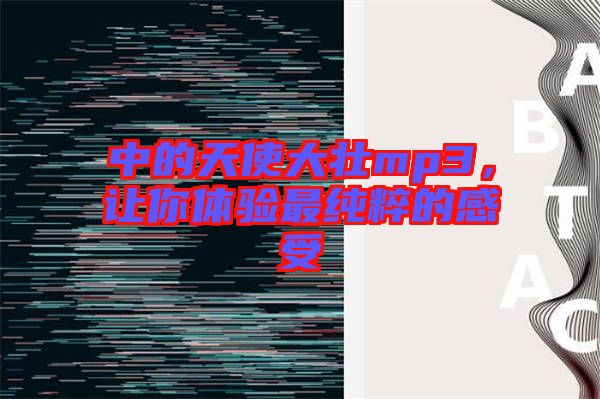 中的天使大壯mp3，讓你體驗最純粹的感受