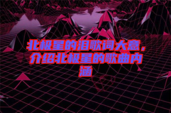 北極星的淚歌詞大意，介紹北極星的歌曲內(nèi)涵