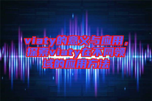 viaty的意義與應(yīng)用，探索viaty在不同領(lǐng)域的應(yīng)用方法
