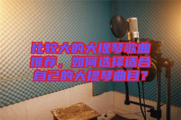 比較大的大提琴歌曲推薦，如何選擇適合自己的大提琴曲目？