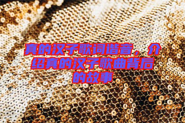 真的漢子歌詞諧音，介紹真的漢子歌曲背后的故事