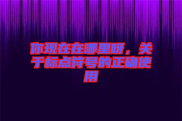 你現(xiàn)在在哪里呀，關(guān)于標(biāo)點符號的正確使用