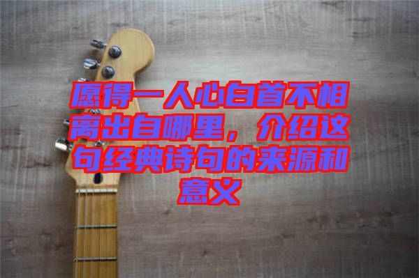 愿得一人心白首不相離出自哪里，介紹這句經(jīng)典詩句的來源和意義