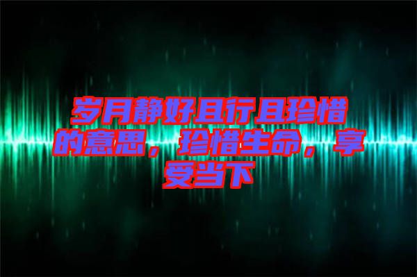 歲月靜好且行且珍惜的意思，珍惜生命，享受當(dāng)下