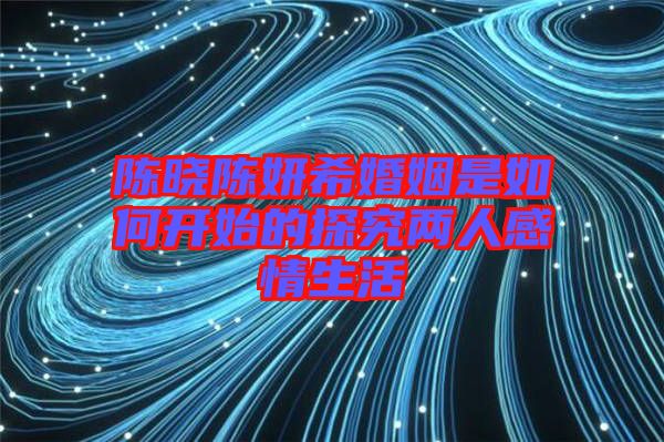 陳曉陳妍?；橐鍪侨绾伍_始的探究兩人感情生活