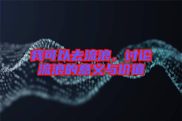 我可以去流浪，討論流浪的意義與價(jià)值