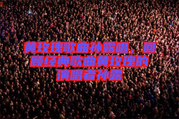 黃玫瑰歌曲孫露唱，回顧經(jīng)典歌曲黃玫瑰的演唱者孫露