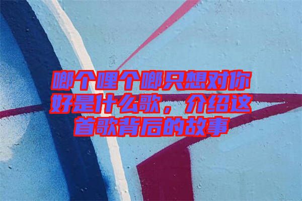 啷個哩個啷只想對你好是什么歌，介紹這首歌背后的故事