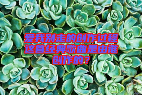 愛我別走的創(chuàng)作過程這首經(jīng)典歌曲是由誰(shuí)創(chuàng)作的？