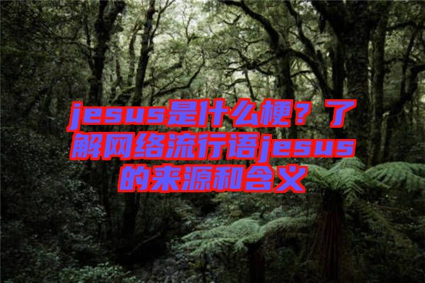 jesus是什么梗？了解網(wǎng)絡流行語jesus的來源和含義