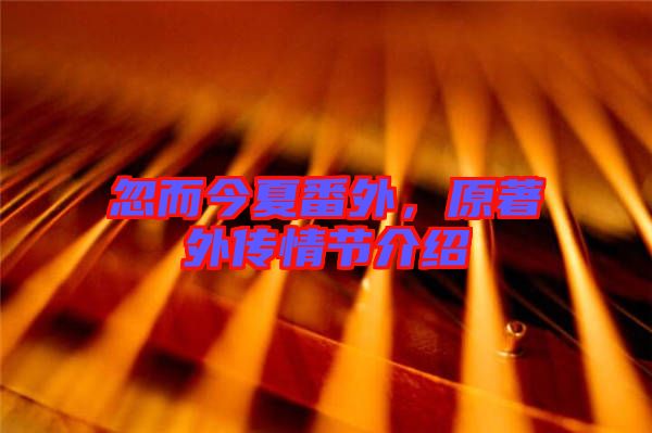 忽而今夏番外，原著外傳情節(jié)介紹