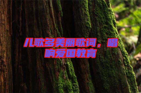 兒歌多美麗歌詞，唱響愛國教育