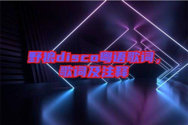 野狼disco粵語歌詞，歌詞及注釋