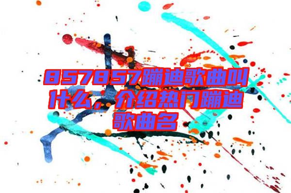 857857蹦迪歌曲叫什么，介紹熱門蹦迪歌曲名