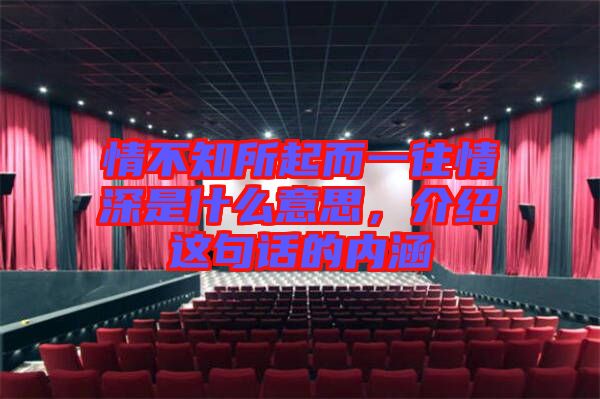 情不知所起而一往情深是什么意思，介紹這句話的內(nèi)涵