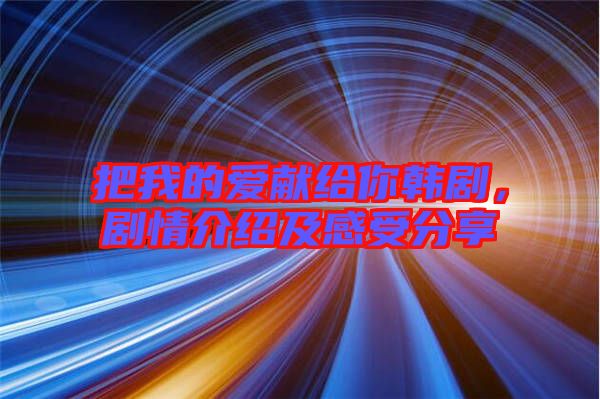 把我的愛獻(xiàn)給你韓劇，劇情介紹及感受分享