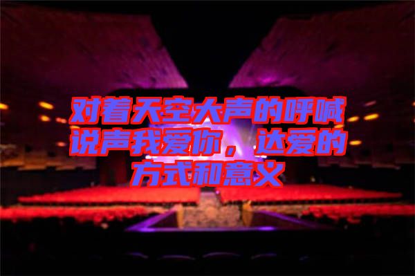 對著天空大聲的呼喊說聲我愛你，達愛的方式和意義