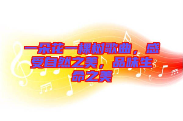 一朵花一棵樹歌曲，感受自然之美，品味生命之美