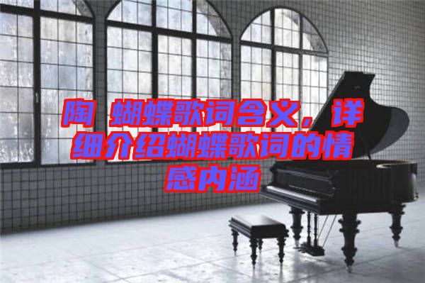 陶喆蝴蝶歌詞含義，詳細介紹蝴蝶歌詞的情感內(nèi)涵
