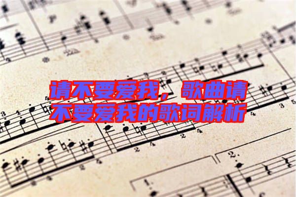請(qǐng)不要愛我，歌曲請(qǐng)不要愛我的歌詞解析