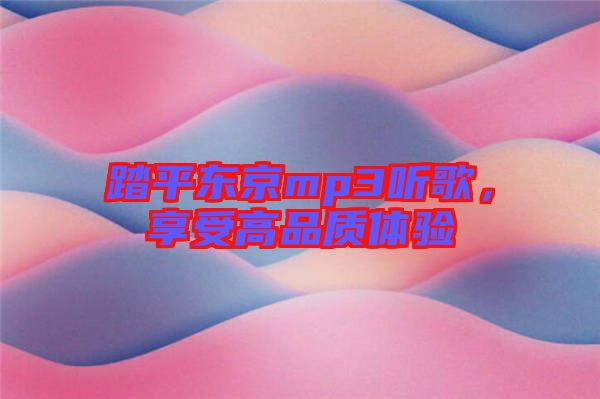 踏平東京mp3聽歌，享受高品質(zhì)體驗