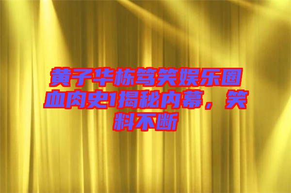 黃子華棟篤笑娛樂圈血肉史1揭秘內(nèi)幕，笑料不斷