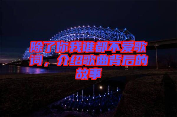 除了你我誰都不愛歌詞，介紹歌曲背后的故事