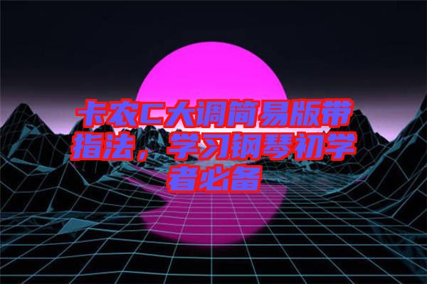 卡農(nóng)C大調(diào)簡易版帶指法，學習鋼琴初學者必備