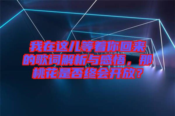 我在這兒等著你回來的歌詞解析與感悟，那桃花是否終會開放？