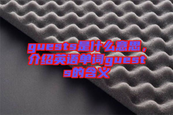 guests是什么意思，介紹英語單詞guests的含義