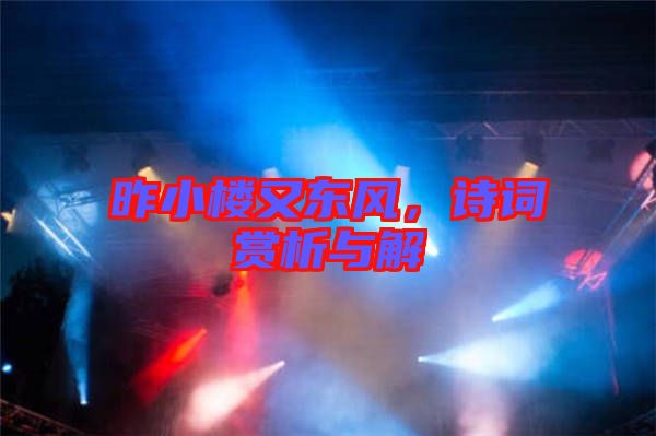 昨小樓又東風，詩詞賞析與解