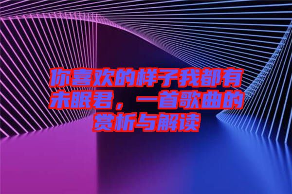 你喜歡的樣子我都有未眠君，一首歌曲的賞析與解讀