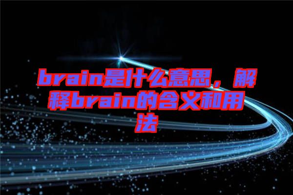 brain是什么意思，解釋brain的含義和用法