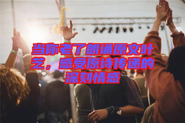 當(dāng)你老了朗誦原文葉芝，感受原詩(shī)傳遞的深刻情感