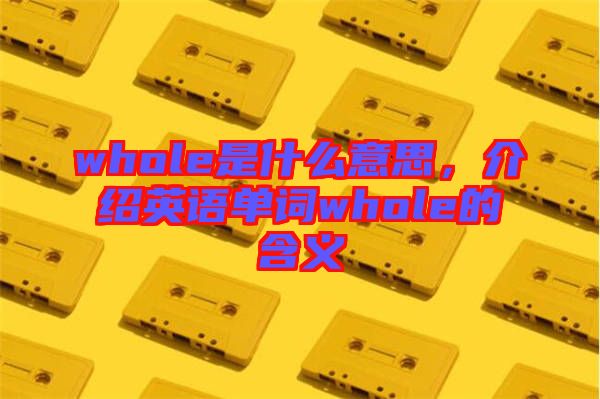 whole是什么意思，介紹英語單詞whole的含義
