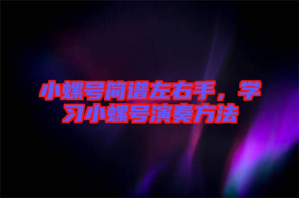 小螺號簡譜左右手，學習小螺號演奏方法