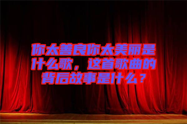 你太善良你太美麗是什么歌，這首歌曲的背后故事是什么？