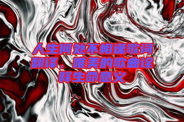人生何處不相逢歌詞翻譯，唯美的歌曲詮釋生命意義