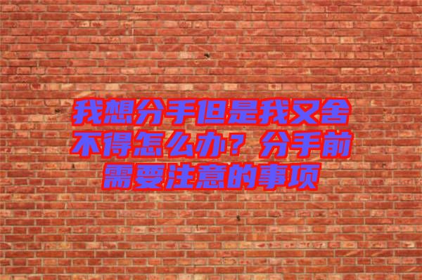 我想分手但是我又舍不得怎么辦？分手前需要注意的事項(xiàng)