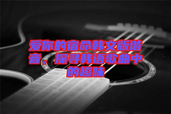 愛你的宿命韓文版諧音，探尋韓語歌曲中的趣味