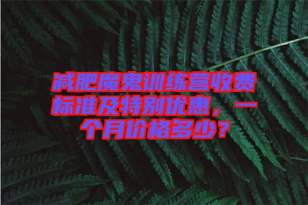 減肥魔鬼訓(xùn)練營收費標準及特別優(yōu)惠，一個月價格多少？