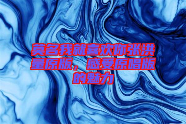 莫名我就喜歡你張洪量原版，感受原唱版的魅力