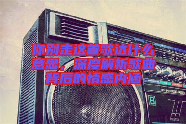 你別走這首歌達(dá)什么意思，深度解析歌曲背后的情感內(nèi)涵
