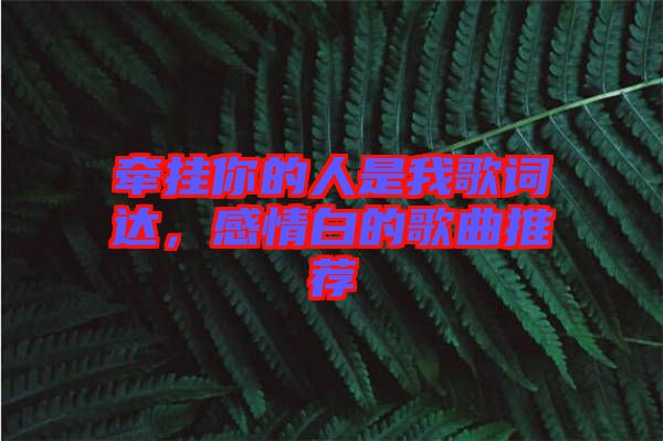牽掛你的人是我歌詞達，感情白的歌曲推薦