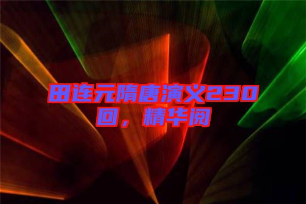 田連元隋唐演義230回，精華閱